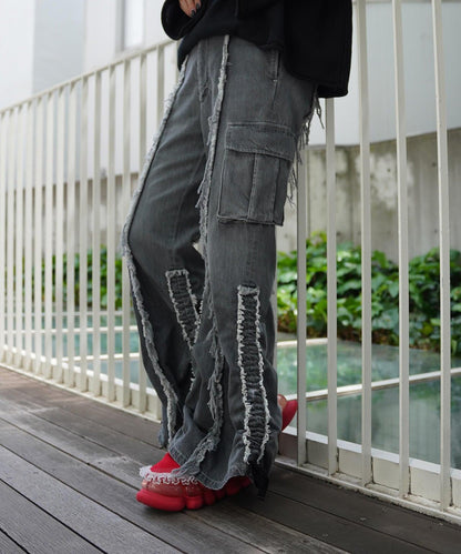 rurumu:/ルルムウ/【LHP限定】抽繩“黑色”牛仔褲