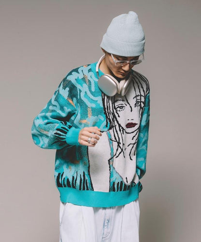 8bit（FREAK'S STORE×青坊主×板場萌）圓領針織衫