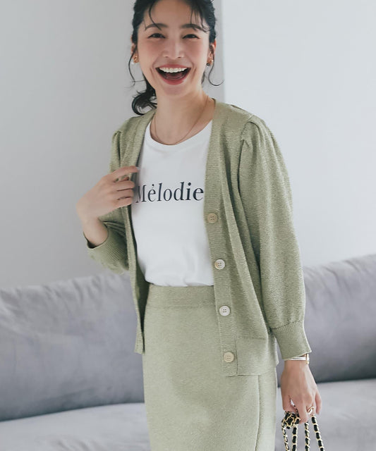 【La boutique BonBon】亮絲V領開衫