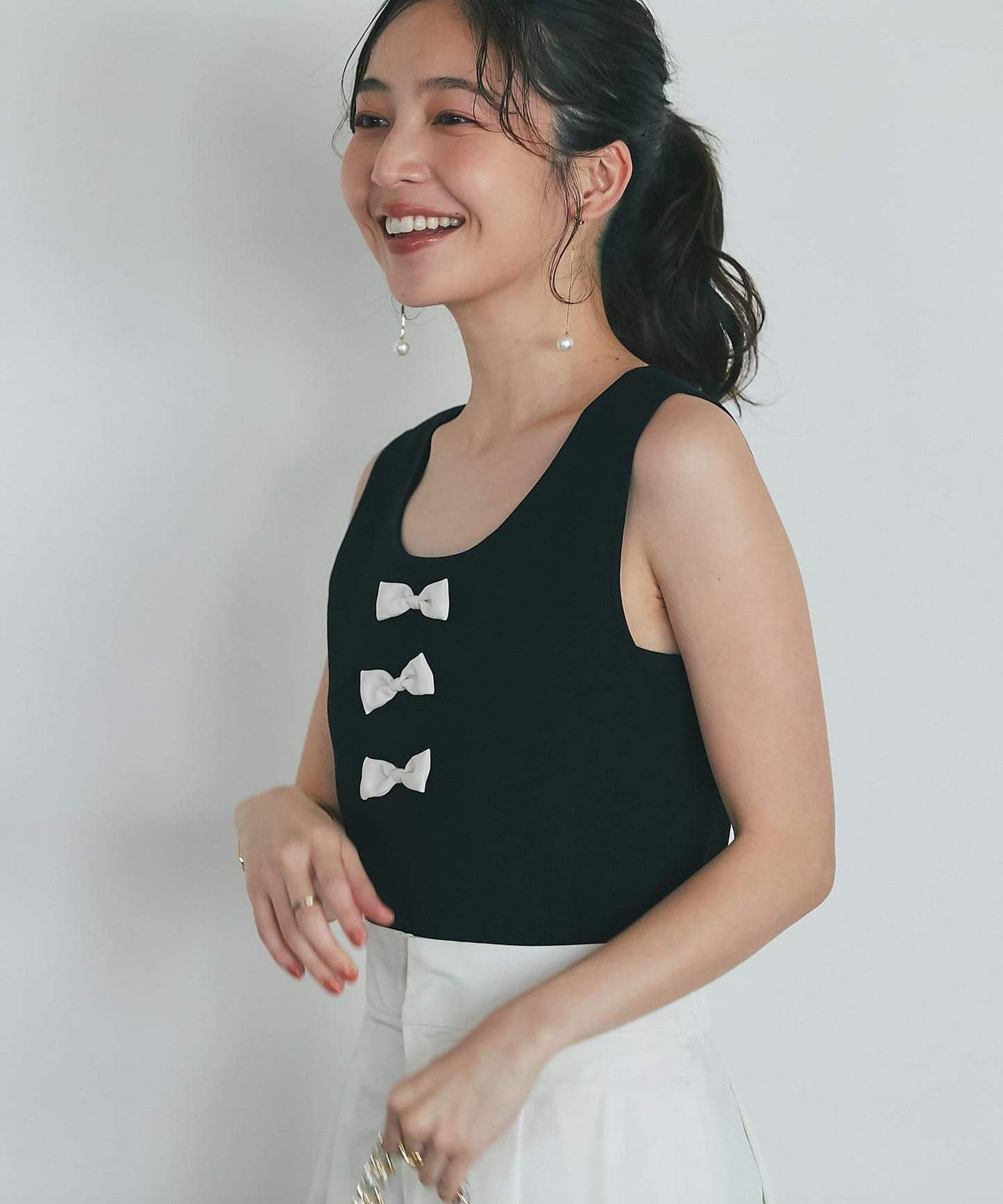 【La boutique BonBon】帶蝴蝶結針織背心