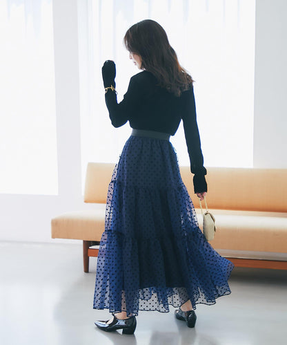 【La boutique BonBon】植絨網紗高領打底衫