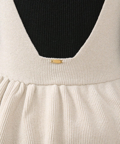 【RIVE DROITE】荷葉邊針織吊帶背心