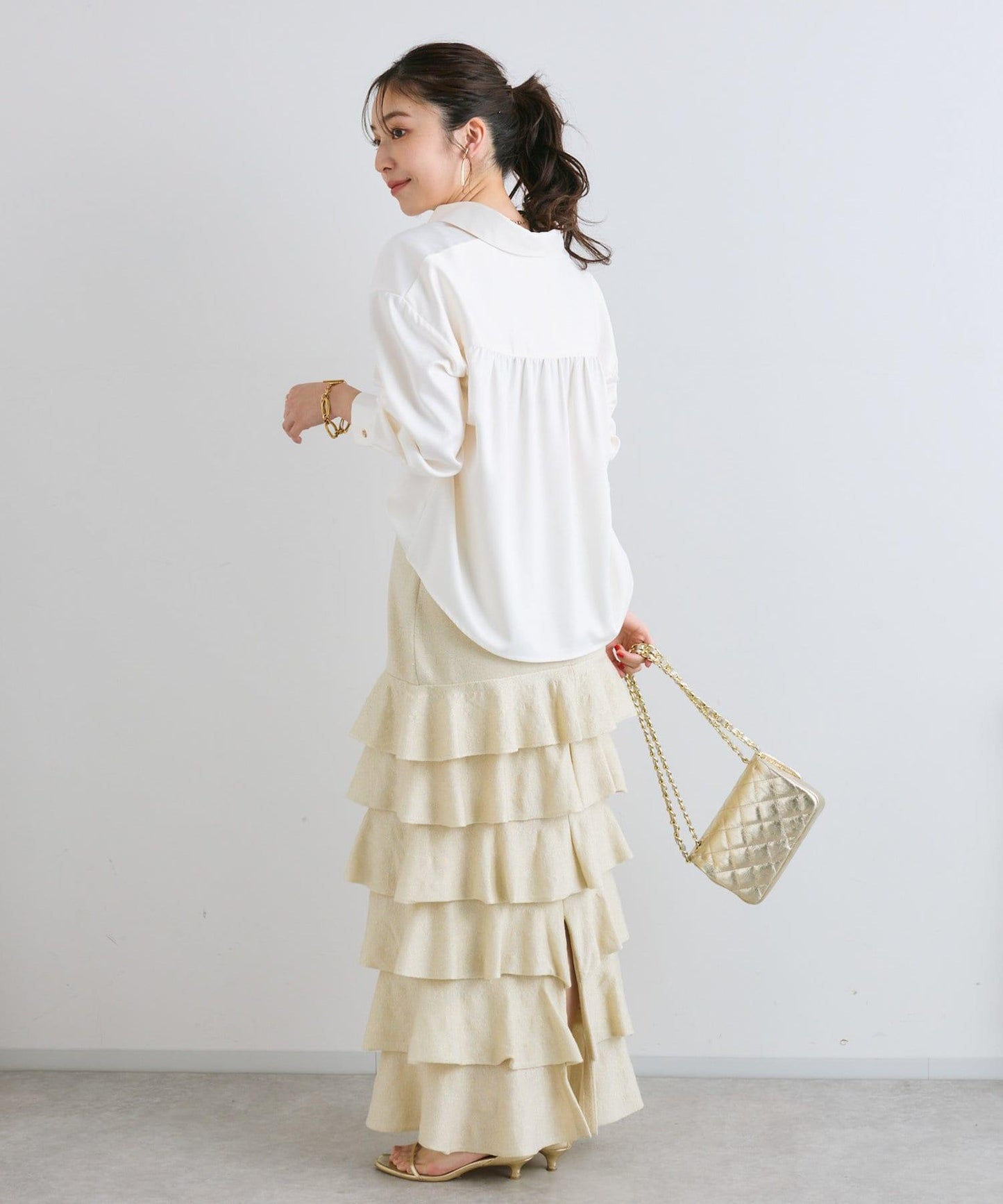 【La boutique BonBon】亮片針織層疊半身裙