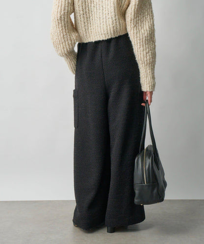 【打造時尚造型】剪裁粗花呢寬腿褲