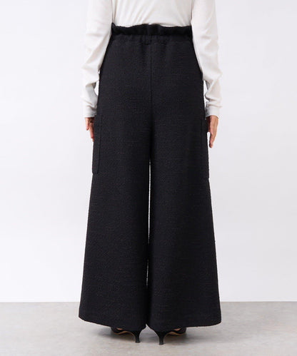 【打造時尚造型】剪裁粗花呢寬腿褲