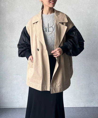 MA-1袖可兩穿中長外套