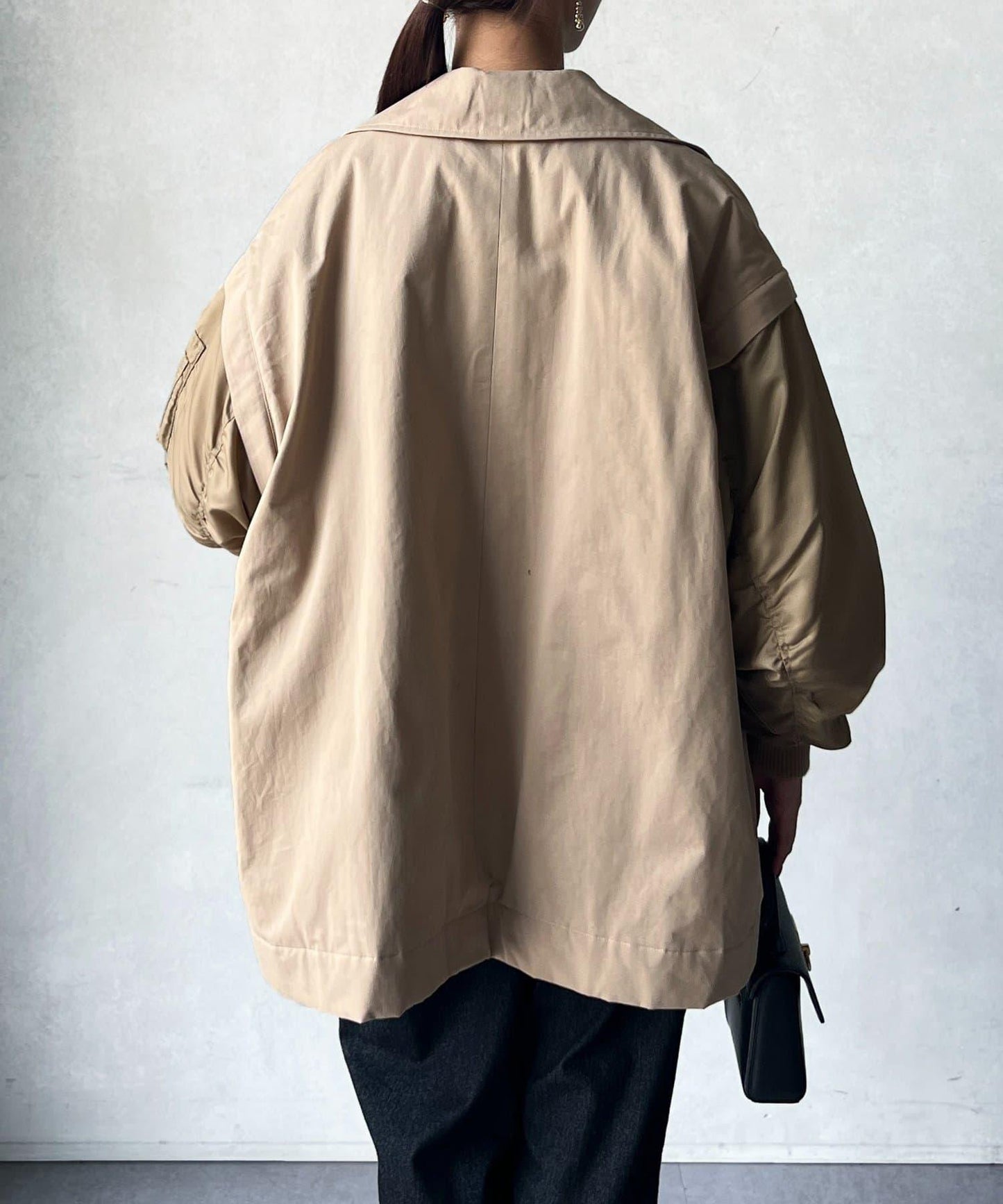 MA-1袖可兩穿中長外套