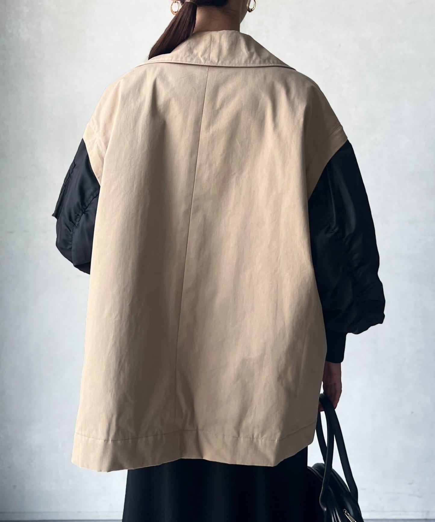 MA-1袖可兩穿中長外套