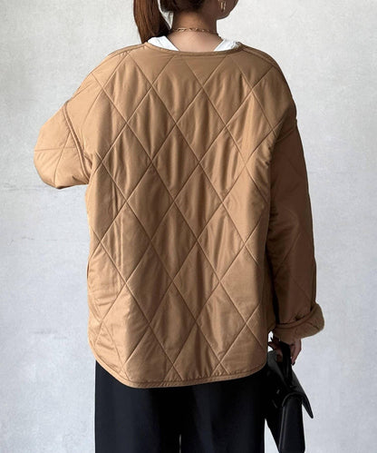 仿皮草拼接絎縫可雙面穿夾克