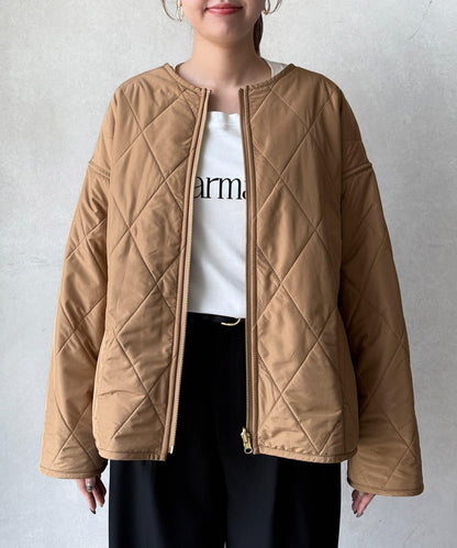 仿皮草拼接絎縫可雙面穿夾克