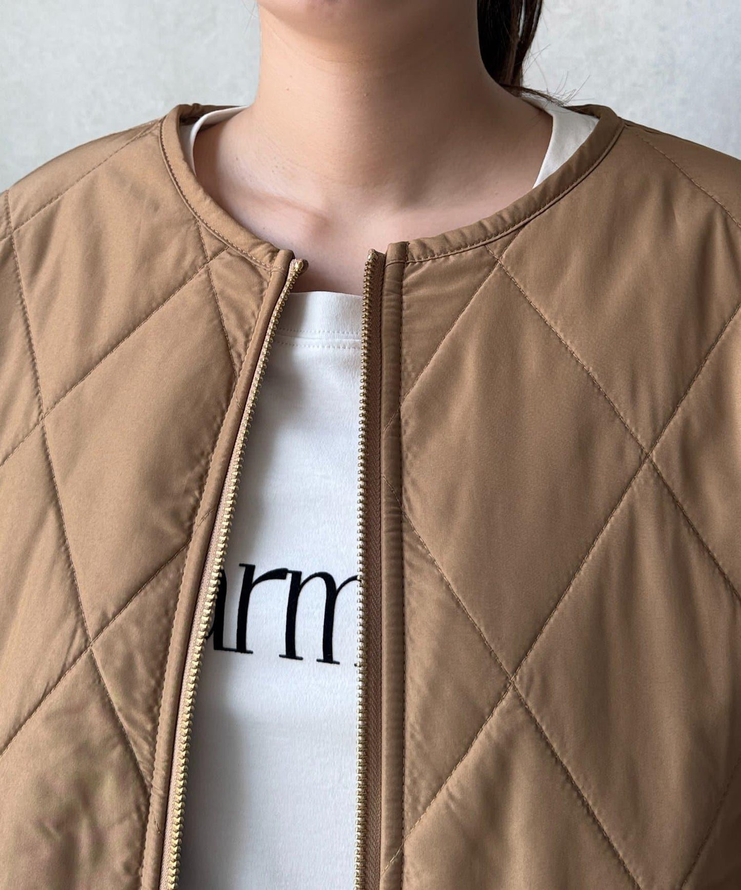 仿皮草拼接絎縫可雙面穿夾克