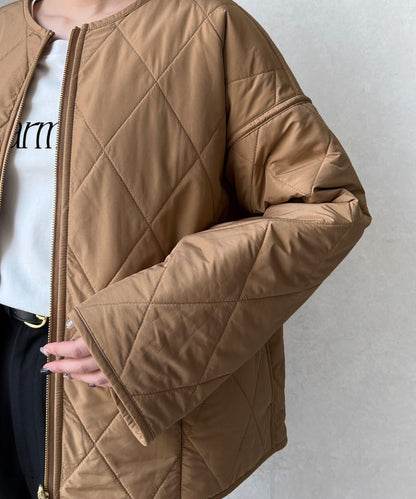 仿皮草拼接絎縫可雙面穿夾克