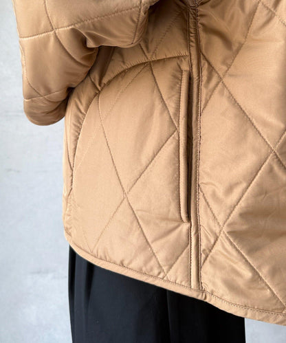 仿皮草拼接絎縫可雙面穿夾克