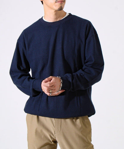 【適合疊穿】磨毛華夫格下襬抽繩長袖T恤