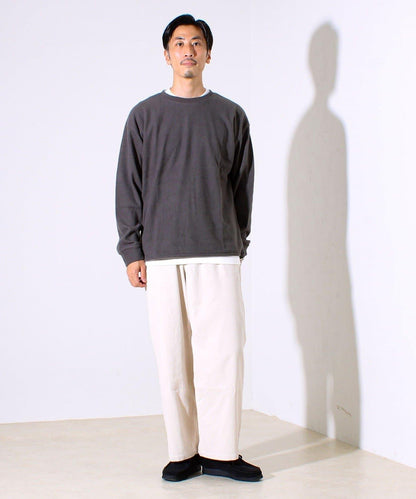 【適合疊穿】磨毛華夫格下襬抽繩長袖T恤