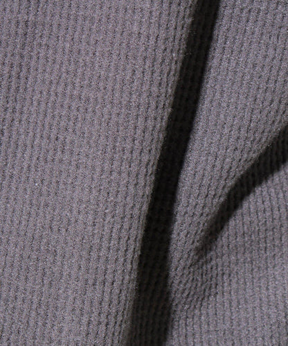 【適合疊穿】磨毛華夫格下襬抽繩長袖T恤