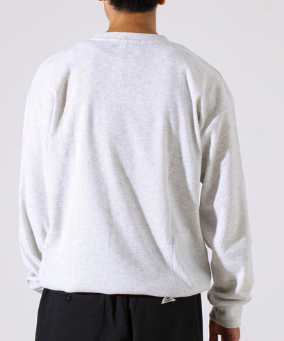 【適合疊穿】磨毛華夫格下襬抽繩長袖T恤