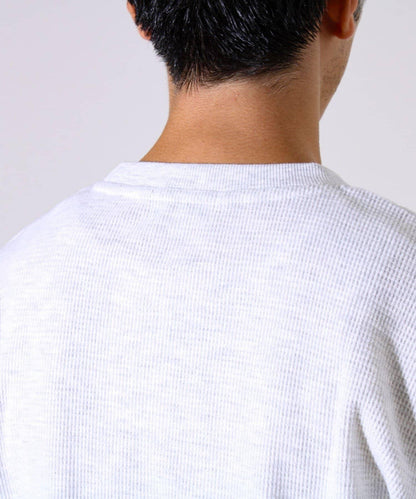 【適合疊穿】磨毛華夫格下襬抽繩長袖T恤