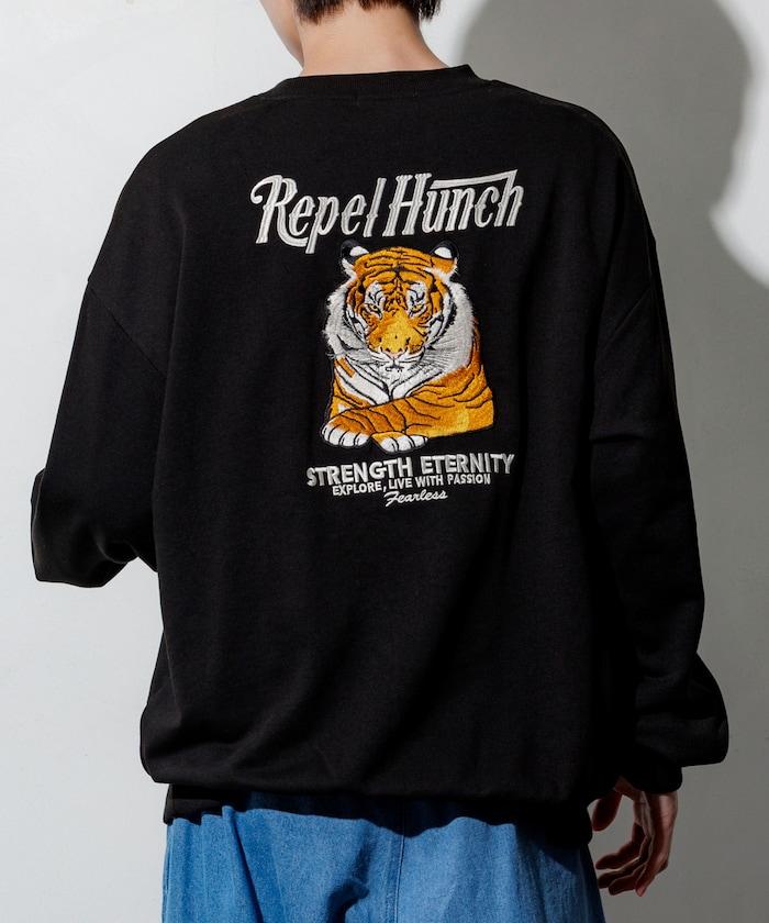 寬鬆版型設計刺繡圓領衛衣 / TIGER