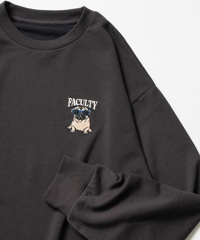 寬鬆版型 單點刺繡 圓領衛衣 / BRAVERY