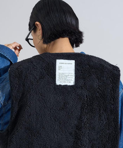 棉尼龍斜紋雙面穿羊羔絨馬甲