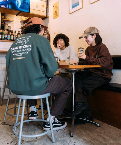 LANDER SANDWICHES×FREAK'S STORE/蘭德爾 特別款 寬鬆版型 背部印花 圓領衛衣