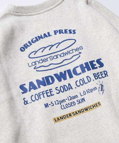 LANDER SANDWICHES×FREAK'S STORE/蘭德爾 特別款 寬鬆版型 背部印花 圓領衛衣