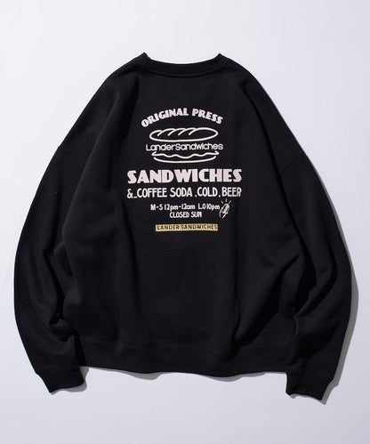 LANDER SANDWICHES×FREAK'S STORE/蘭德爾 特別款 寬鬆版型 背部印花 圓領衛衣