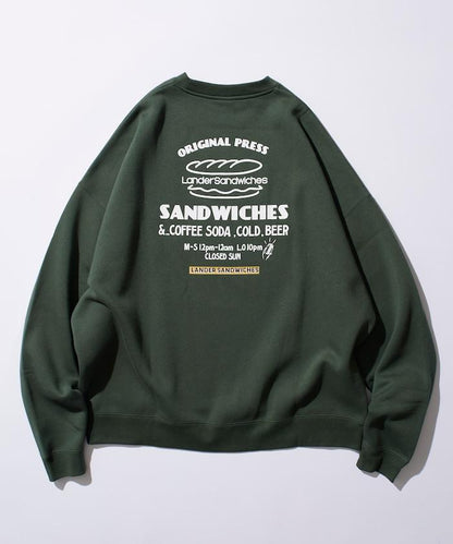 LANDER SANDWICHES×FREAK'S STORE/蘭德爾 特別款 寬鬆版型 背部印花 圓領衛衣