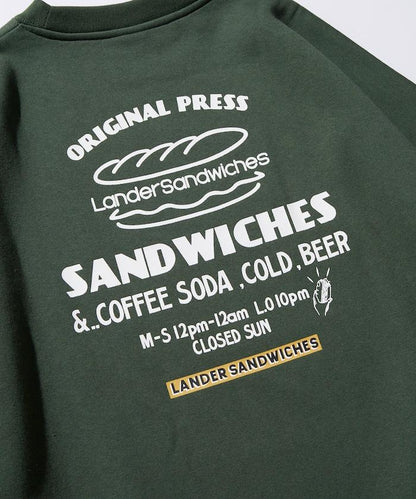 LANDER SANDWICHES×FREAK'S STORE/蘭德爾 特別款 寬鬆版型 背部印花 圓領衛衣