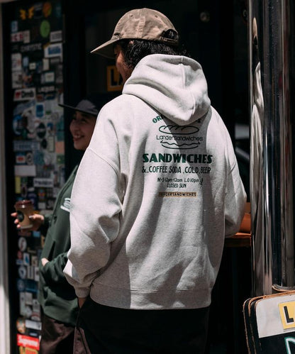 LANDER SANDWICHES×FREAK'S STORE/ランダー 聯名寬鬆版型背面印花衛衣連帽衫