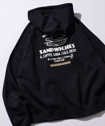 LANDER SANDWICHES×FREAK'S STORE/ランダー 聯名寬鬆版型背面印花衛衣連帽衫