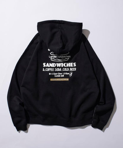 LANDER SANDWICHES×FREAK'S STORE/ランダー 聯名寬鬆版型背面印花衛衣連帽衫