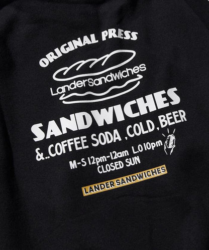 LANDER SANDWICHES×FREAK'S STORE/ランダー 聯名寬鬆版型背面印花衛衣連帽衫