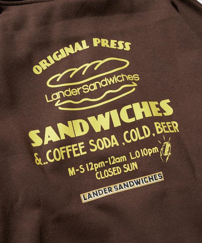 LANDER SANDWICHES×FREAK'S STORE/ランダー 聯名寬鬆版型背面印花衛衣連帽衫