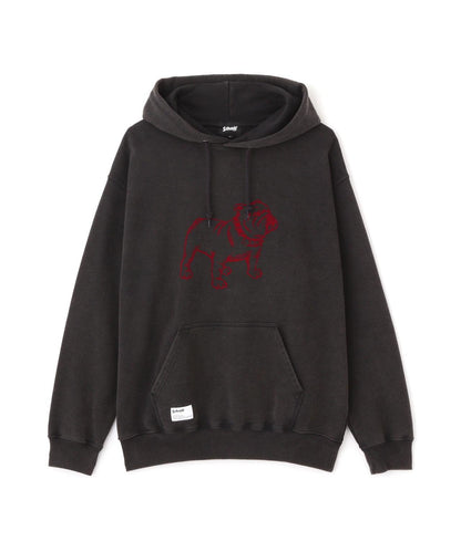 FLOCKY BULLDOG連帽衛衣/絨面鬥牛犬圖案衛衣