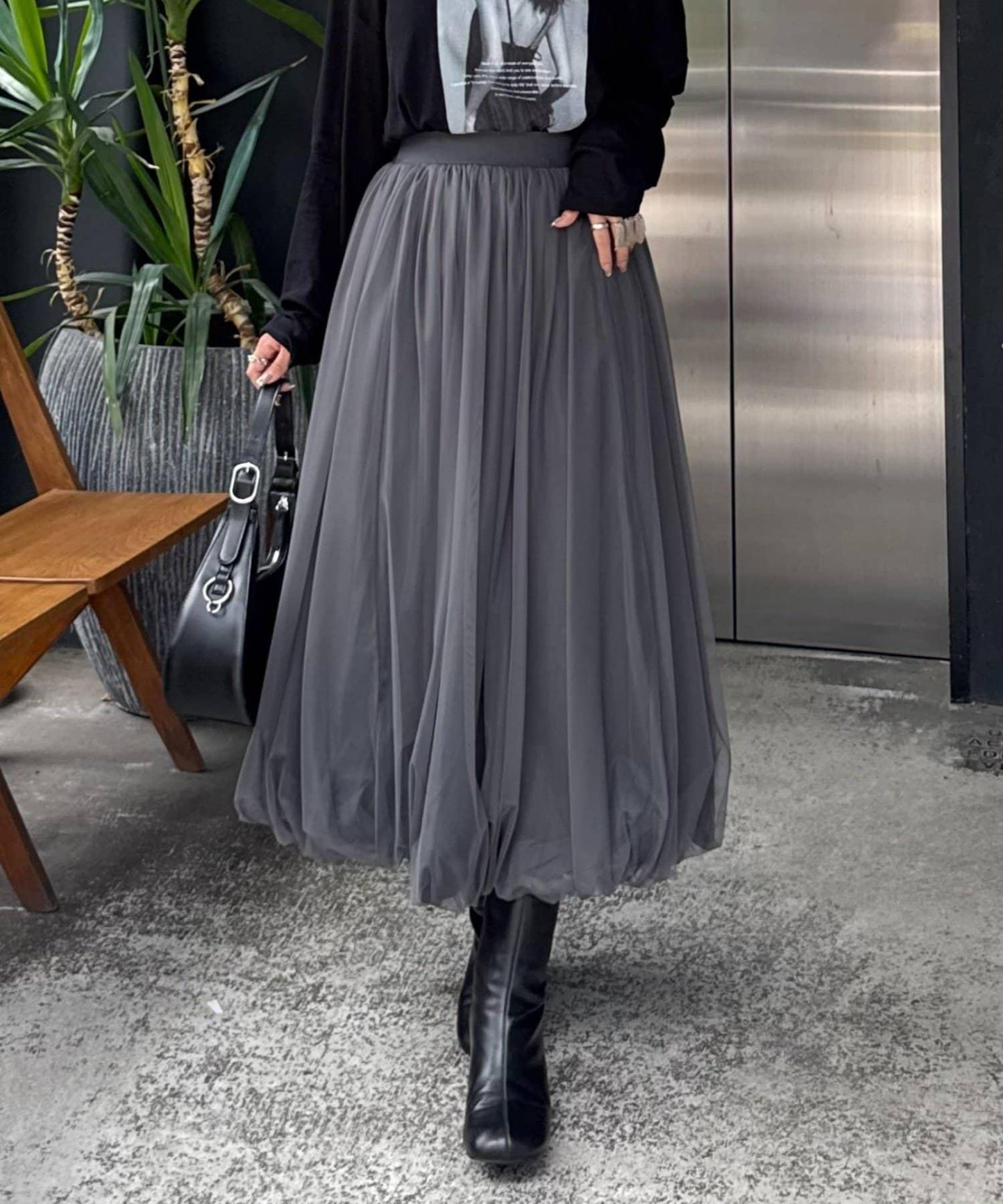 網紗泡泡半身裙