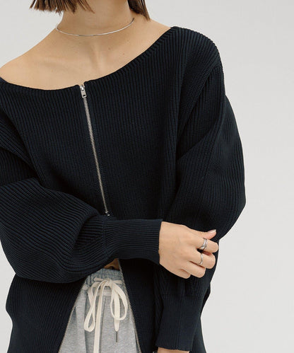 【パルクロ限定】（yumi企畫）多穿法雙拉鍊針織開衫