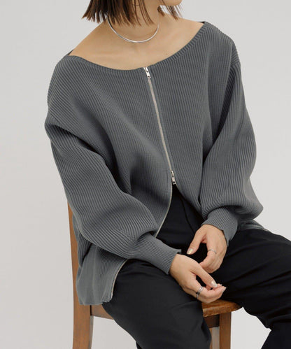 【パルクロ限定】（yumi企畫）多穿法雙拉鍊針織開衫