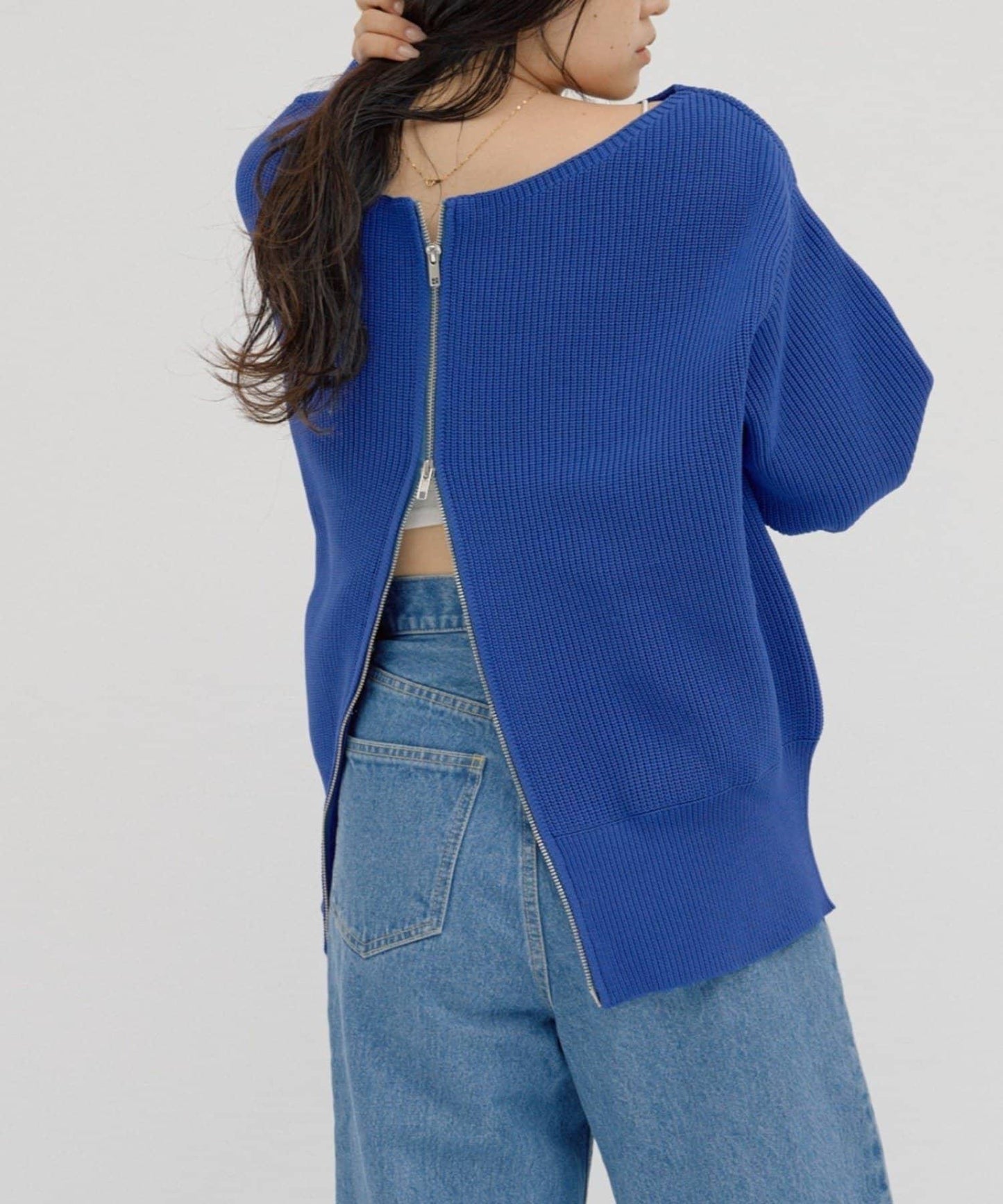 【パルクロ限定】（yumi企畫）多穿法雙拉鍊針織開衫