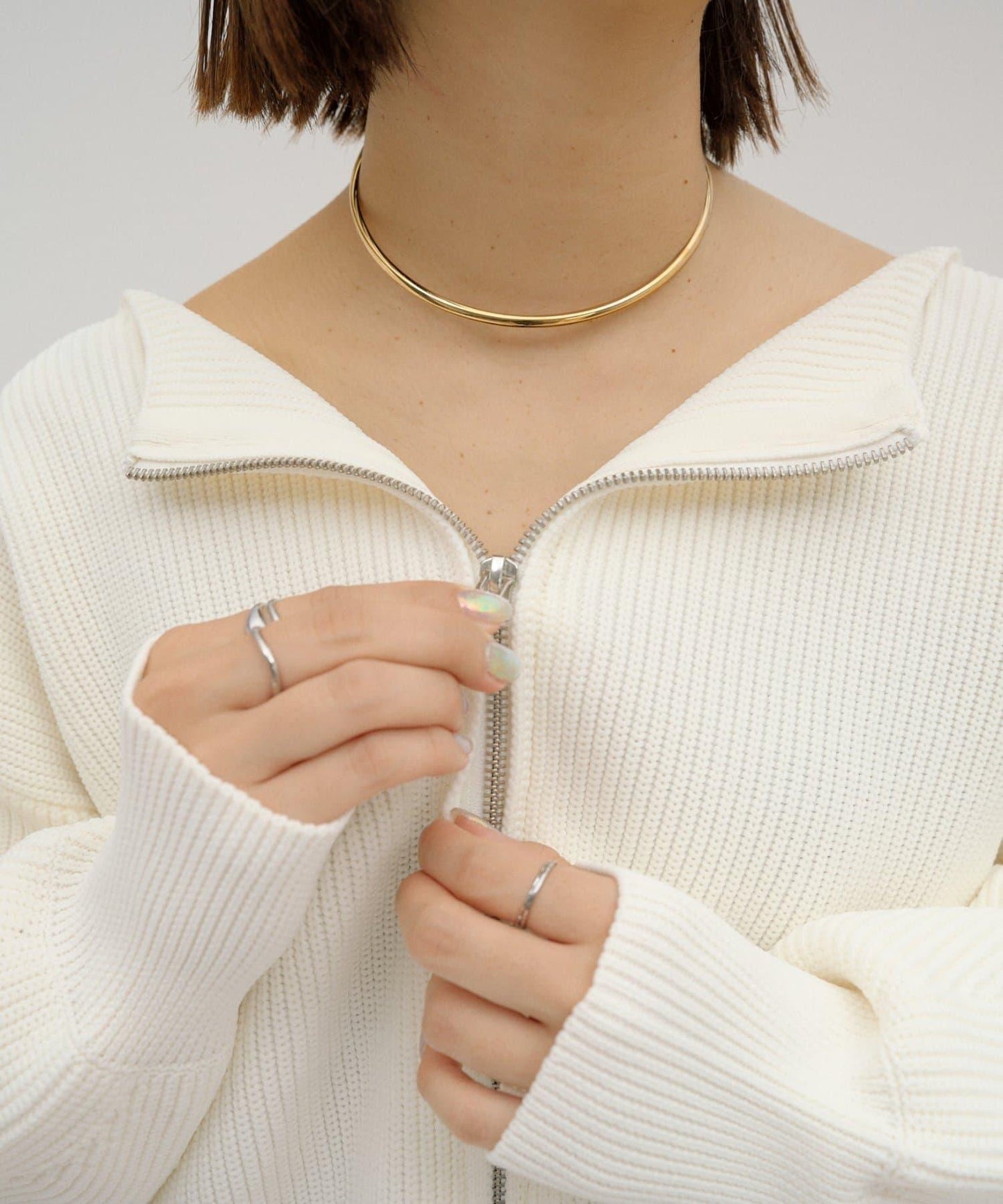 【パルクロ限定】（yumi企畫）多穿法雙拉鍊針織開衫