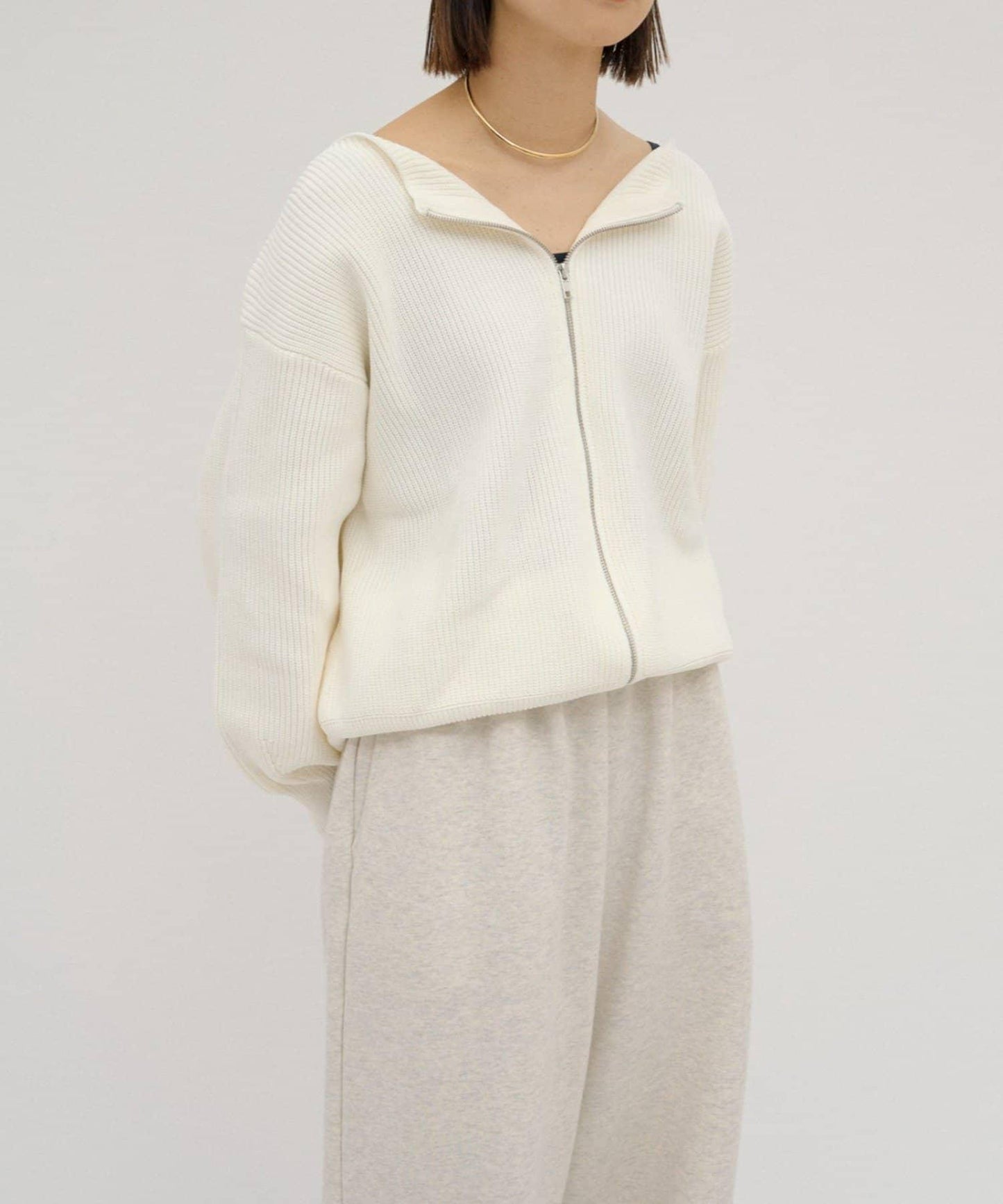 【パルクロ限定】（yumi企畫）多穿法雙拉鍊針織開衫