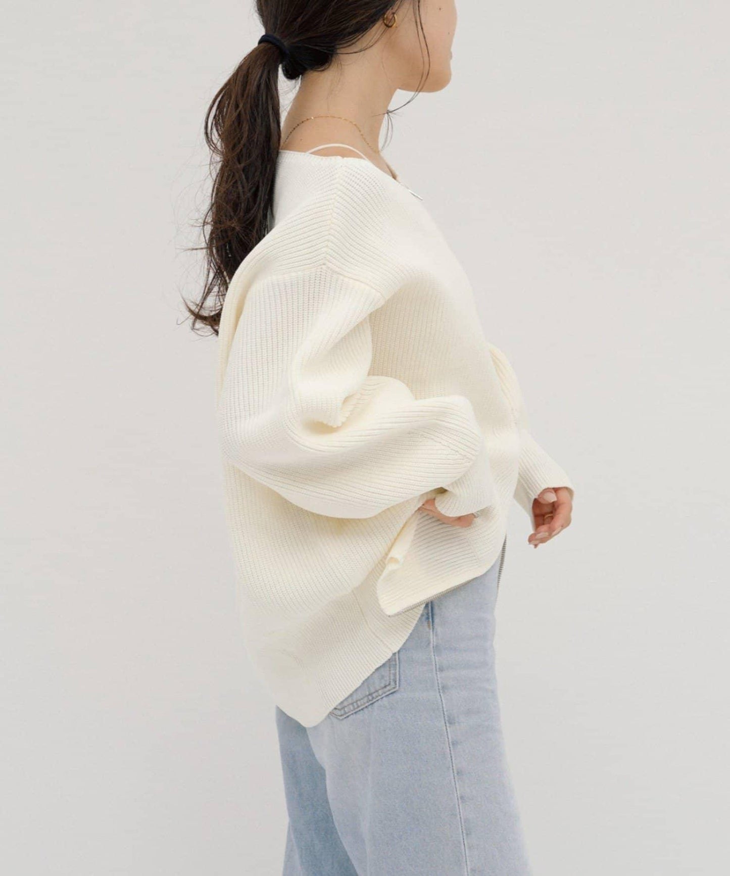 【パルクロ限定】（yumi企畫）多穿法雙拉鍊針織開衫