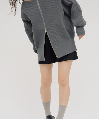 【パルクロ限定】（yumi企畫）多穿法雙拉鍊針織開衫