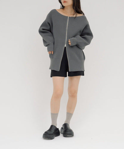 【パルクロ限定】（yumi企畫）多穿法雙拉鍊針織開衫