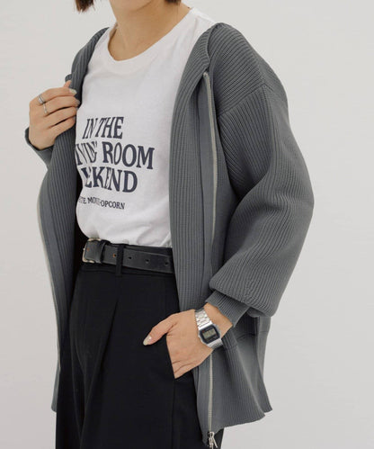 【パルクロ限定】（yumi企畫）多穿法雙拉鍊針織開衫