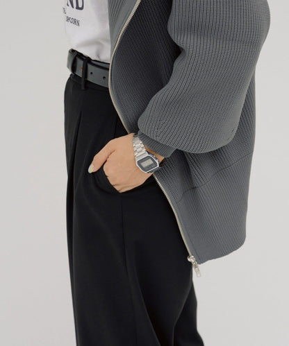 【パルクロ限定】（yumi企畫）多穿法雙拉鍊針織開衫