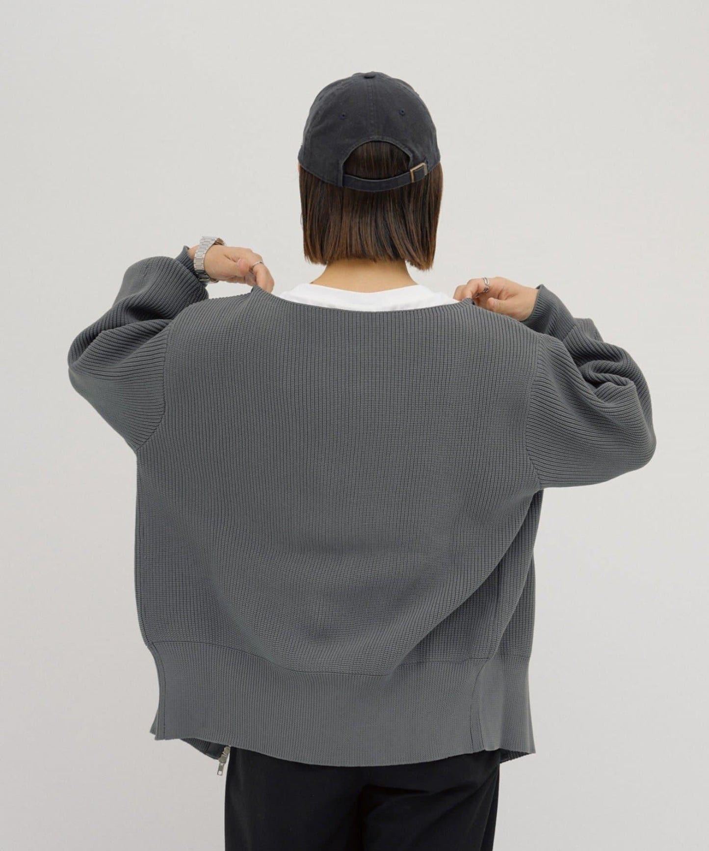 【パルクロ限定】（yumi企畫）多穿法雙拉鍊針織開衫