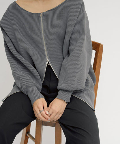 【パルクロ限定】（yumi企畫）多穿法雙拉鍊針織開衫