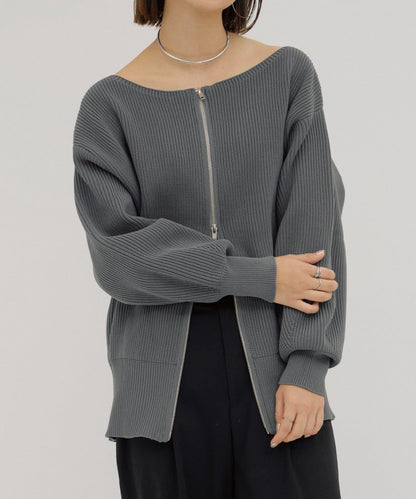 【パルクロ限定】（yumi企畫）多穿法雙拉鍊針織開衫